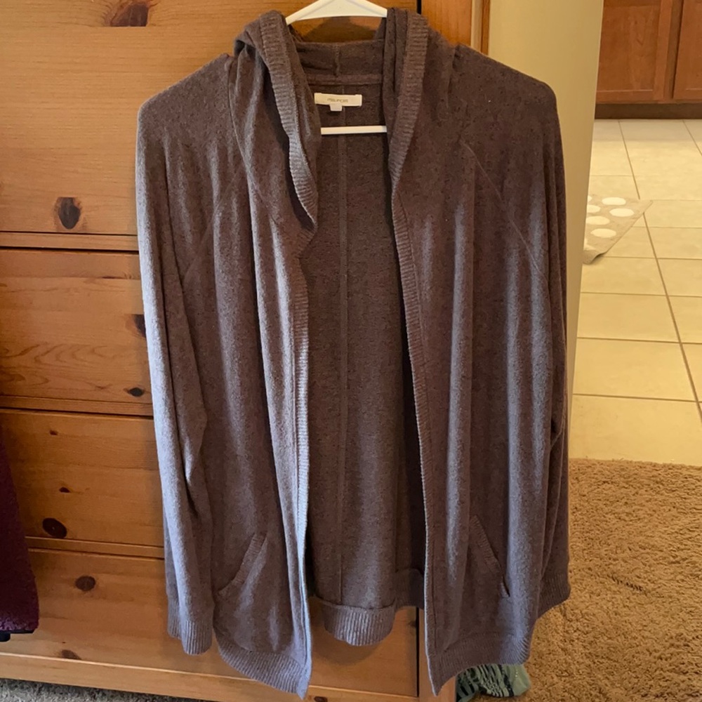Euc Maurices purple sweater with hood size large
